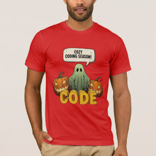 Camiseta Temporada de Codificação Aconchegante Fantasma Hal