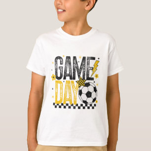 Camiseta Temporada de Futebol Retrô do Dia do Jogo Preto e