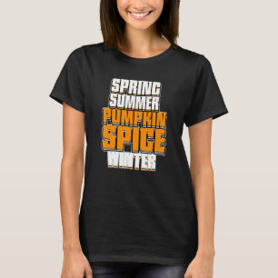 Camiseta Temporada de Outono com Especiarias de Abóbora