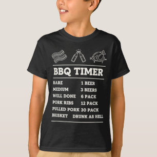 Camiseta Temporizador de churrasco gráfico engraçado de coz