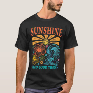 Camiseta Tempos Agradáveis Sunshine Onda Tropical Hibiscus