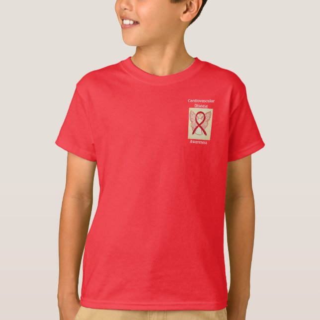 Camiseta Tempos de anjo Fita de Sensibilização Cardiovascul (Frente)
