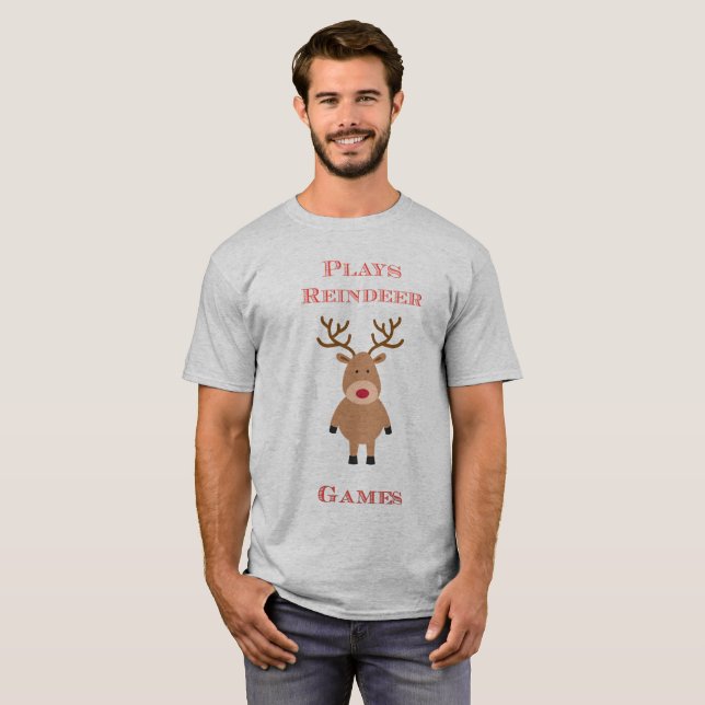 Camiseta Tempos de Natal para Jogos de Reindeer (Frente Completa)