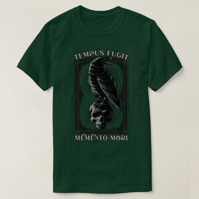 Camiseta Tempus Fugit Memento Mori Latim Phrase Gift (Frente do Design)