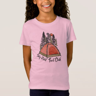 Camiseta Tenda de Acampamento Fique Selvagem Tenda Criança