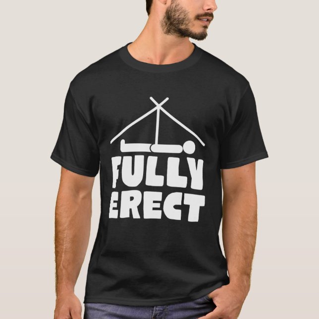Camiseta Tenda de acampamento totalmente erguida - grão de  (Frente)