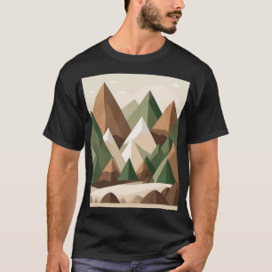 Camiseta Tenda Geométrica Minimalista Montanha Acampamento 