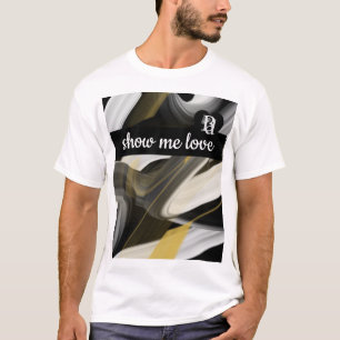 Camiseta Tendência Arte Abstrata Preto Branco Dour