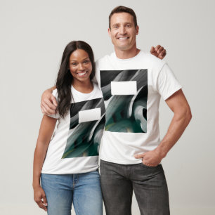 Camiseta Tendência Arte Abstrata Preto Branco Verd