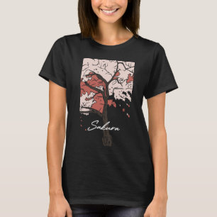 Camiseta Tendência de Arte Negra da Ilustração Moderna Saku