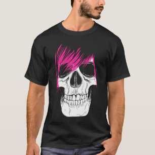 Camiseta Tendência de Arte Negra e Branca Moderna do Caveir