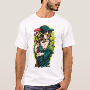 Camiseta Tendência de Arte Negra e Branca Moderna do Círcul