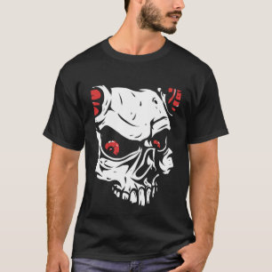 Camiseta Tendência de Arte Negra Moderna do Crânio Crânio C