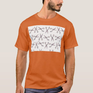 Camiseta Tendência de corte de cabelo com padrão de tesoura