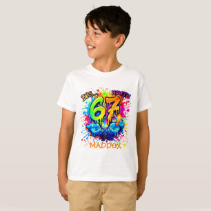 Camiseta Tendência de Festa de Aniversário Graffiti Six Sev