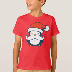 Camiseta Tendência do bigode do pinguim do Natal