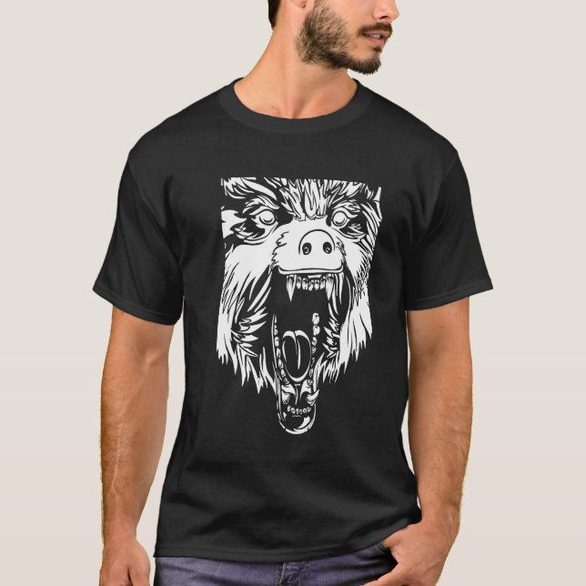 Camiseta Tendência Moderna da Arte Negra da Ilustração do L (Frente)