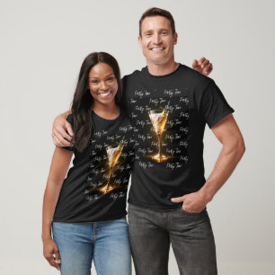Camiseta Tendência Neon de Hora do Partido Personalizada
