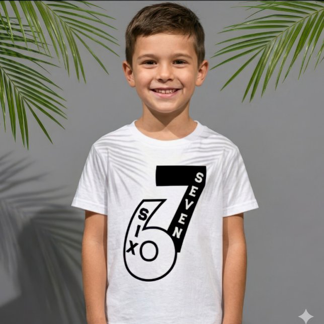 Camiseta Tendência Personalizada 67 Tipografia de Texto Grá (Personalized Youth Jersey 67 kid Stacked Lettering Sports Tee)