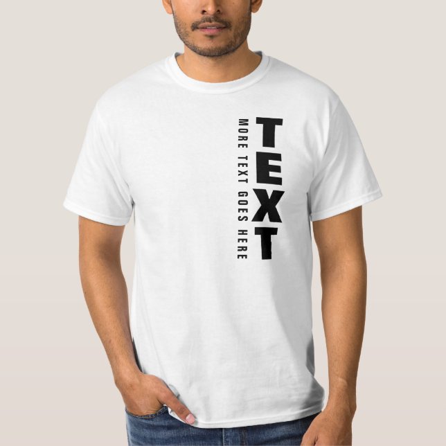 Camiseta Tendência Personalizada Grande Texto Modelo do Tex (Frente)