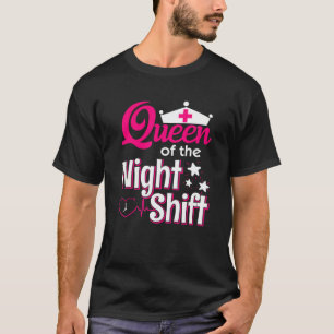 Camiseta Tendência Quente Rainha da Enfermeira do Turno da