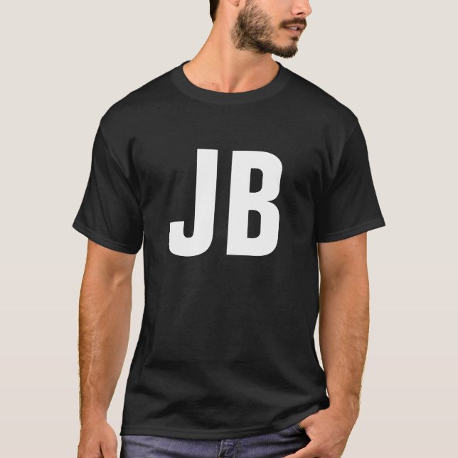 Camiseta Tendência simples, simples e em negrito, monograma (Frente)