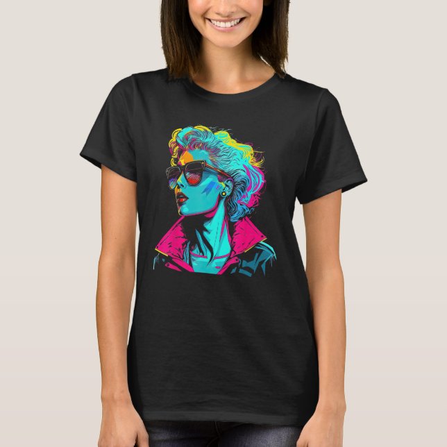 Camiseta Tendências do Cabelo da Moda Hairvolution 80s (Frente)