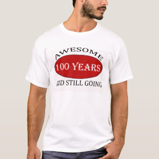 CAMISETA TENDENDO 100 ANOS DE DESIGN VELHO DO ANIVERSÁRIO