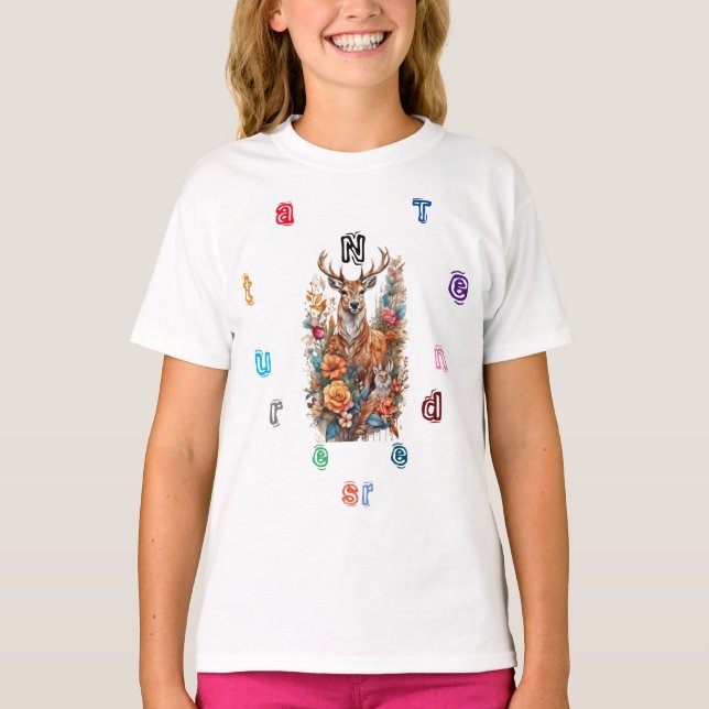 Camiseta Tender da Natureza:Tranquil Deer and Fawn Delight (Frente)