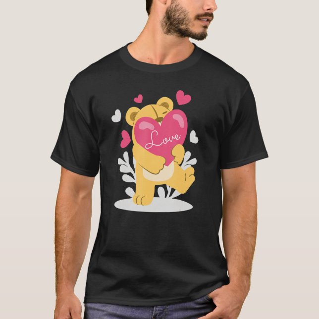 Camiseta Tenderhearted Bear Valentines Day a Couple Matchin (Frente)