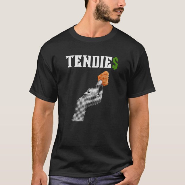 Camiseta Tendies TShirt Funny WSB Meme Chicken Tendies Mone (Frente)