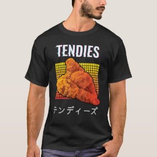 Camiseta Tendies Vaporwave Tenders de Frango Kanji Japonês