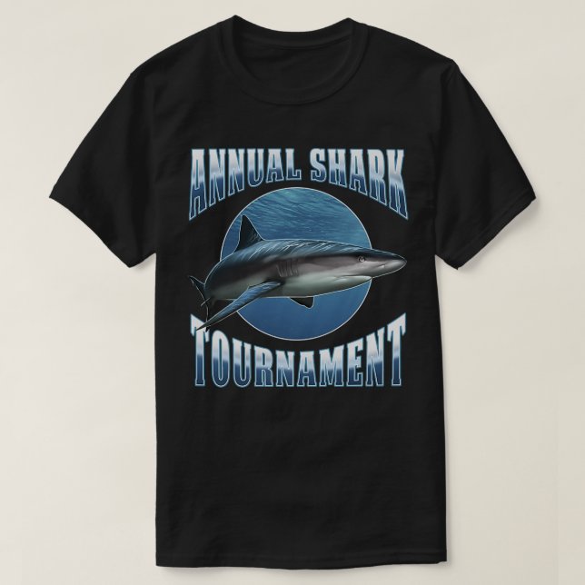 Camiseta Tendy Annual Shark Tournament Poster (Frente do Design)