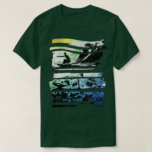 Camiseta Tendy Graphic Surf Shark Shreded Painéis (Frente do Design)