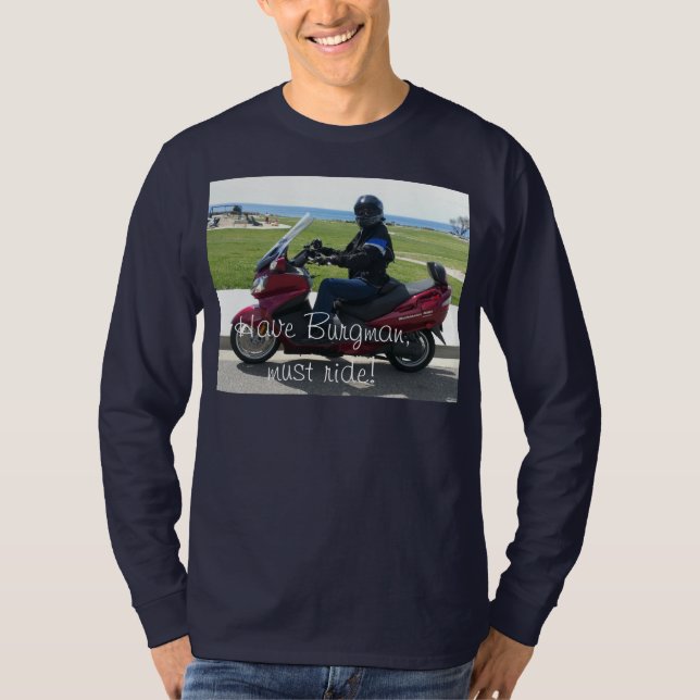 Camiseta Tenha Burgman, deva montar! (Frente)