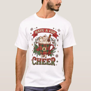 Camiseta Tenha Copo Alegria Natal Xadrez Caneca Cacau Quent