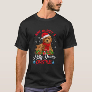 Camiseta Tenha um Alegre Natal Doodle Goldendoodl