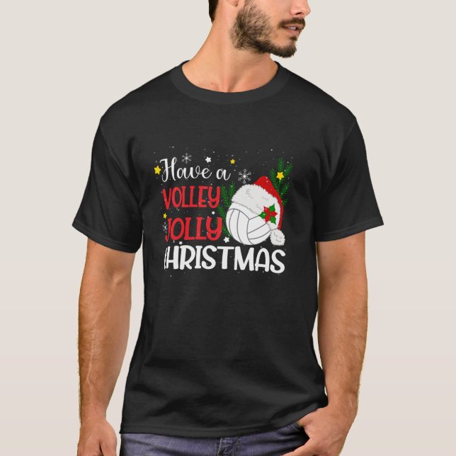 Camiseta Tenha um chapéu de vôlei de Natal Volley Jolly San (Frente)