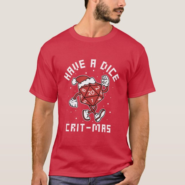 Camiseta Tenha um Dice Crit-mas (Frente)