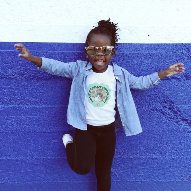 Camiseta Tenha um excelente no sábado! Foto personalizada d (Criador carregado)