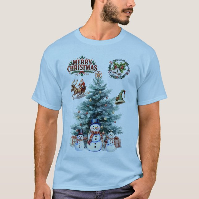 Camiseta Tenha um feliz Natal e deixe-o nevar (Frente)