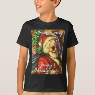 Camiseta Tenha um feriado de Natal muito Jerry Garcia Santa