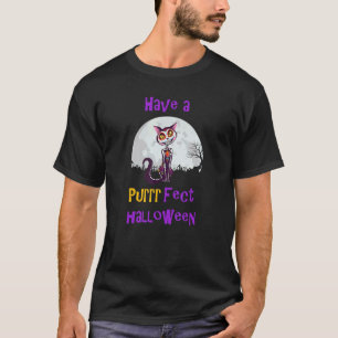 Camiseta Tenha Um Halloween Perfeito Purrr  Caveira de Açúc
