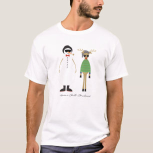 Camiseta Tenha Um Hipster Giro De Xmas, Rudy Reindeer Snowm