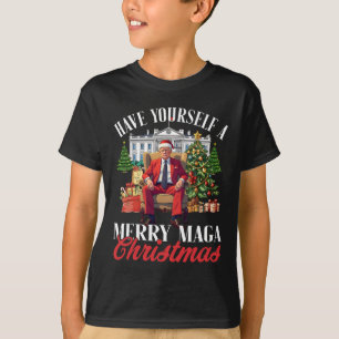 Camiseta Tenha um Mega Natal Alegre Papai Noel Engraçado T