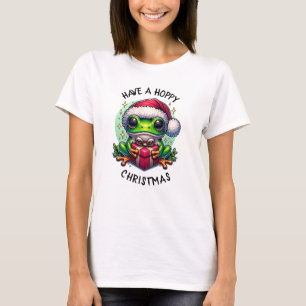 Camiseta Tenha um Natal feliz Sapo Pun