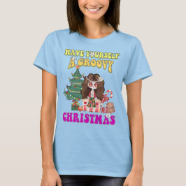 Camiseta TENHA UM NATAL GROOVY NO estilo 70