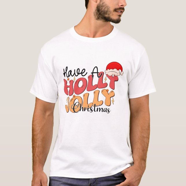 Camiseta Tenha um Natal Holly Jolly (Frente)