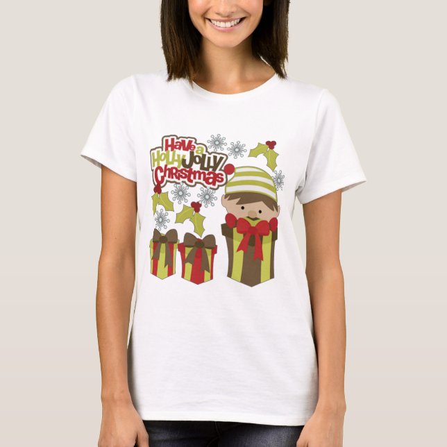 Camiseta Tenha Um Natal Holly Jolly (Frente)