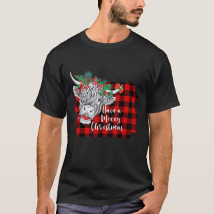 Camiseta Tenha um Natal Mooey Feliz Natal Vaca das Terras A